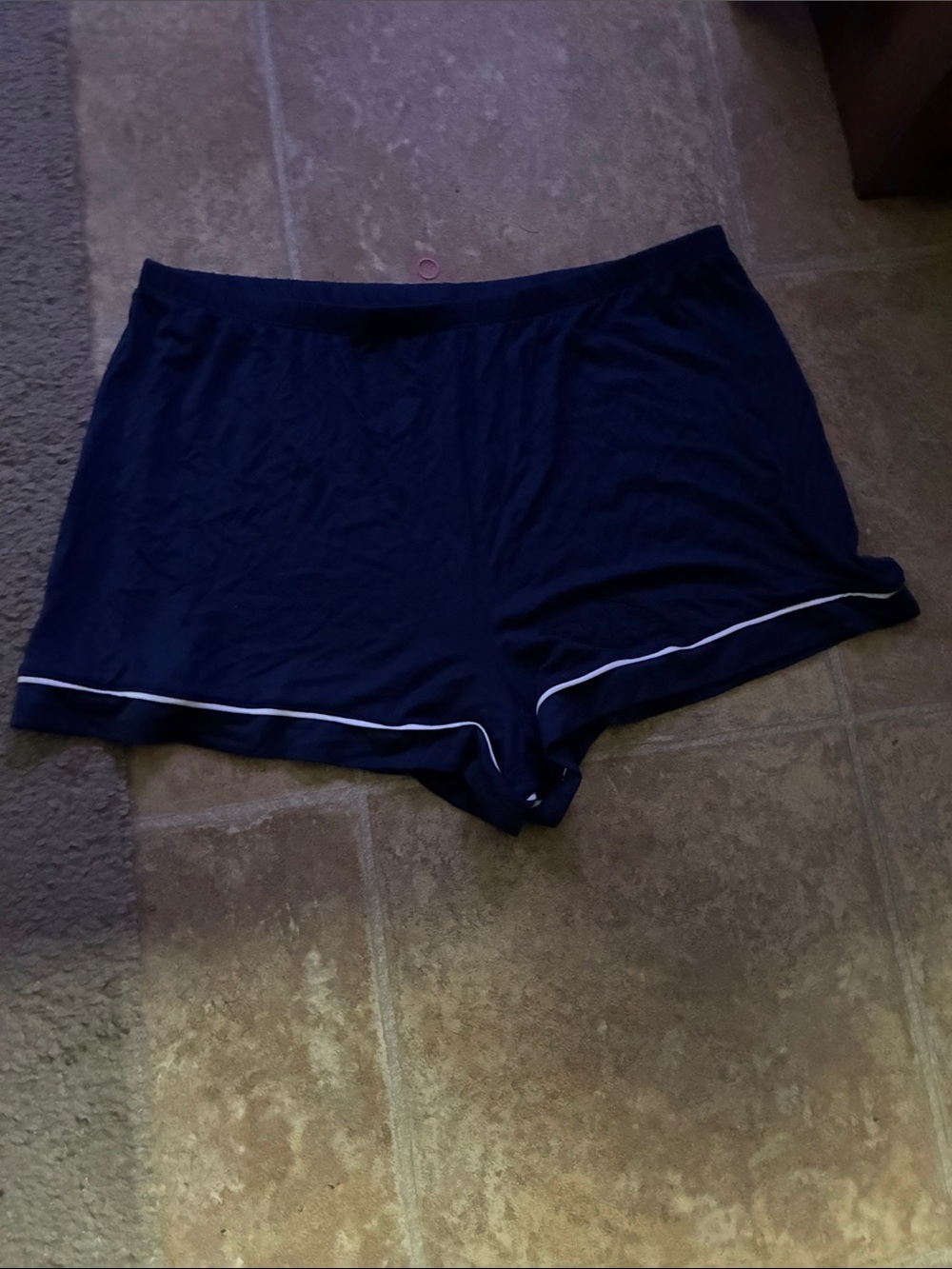 stars above Navy Athletic Shorts with White Trim size large